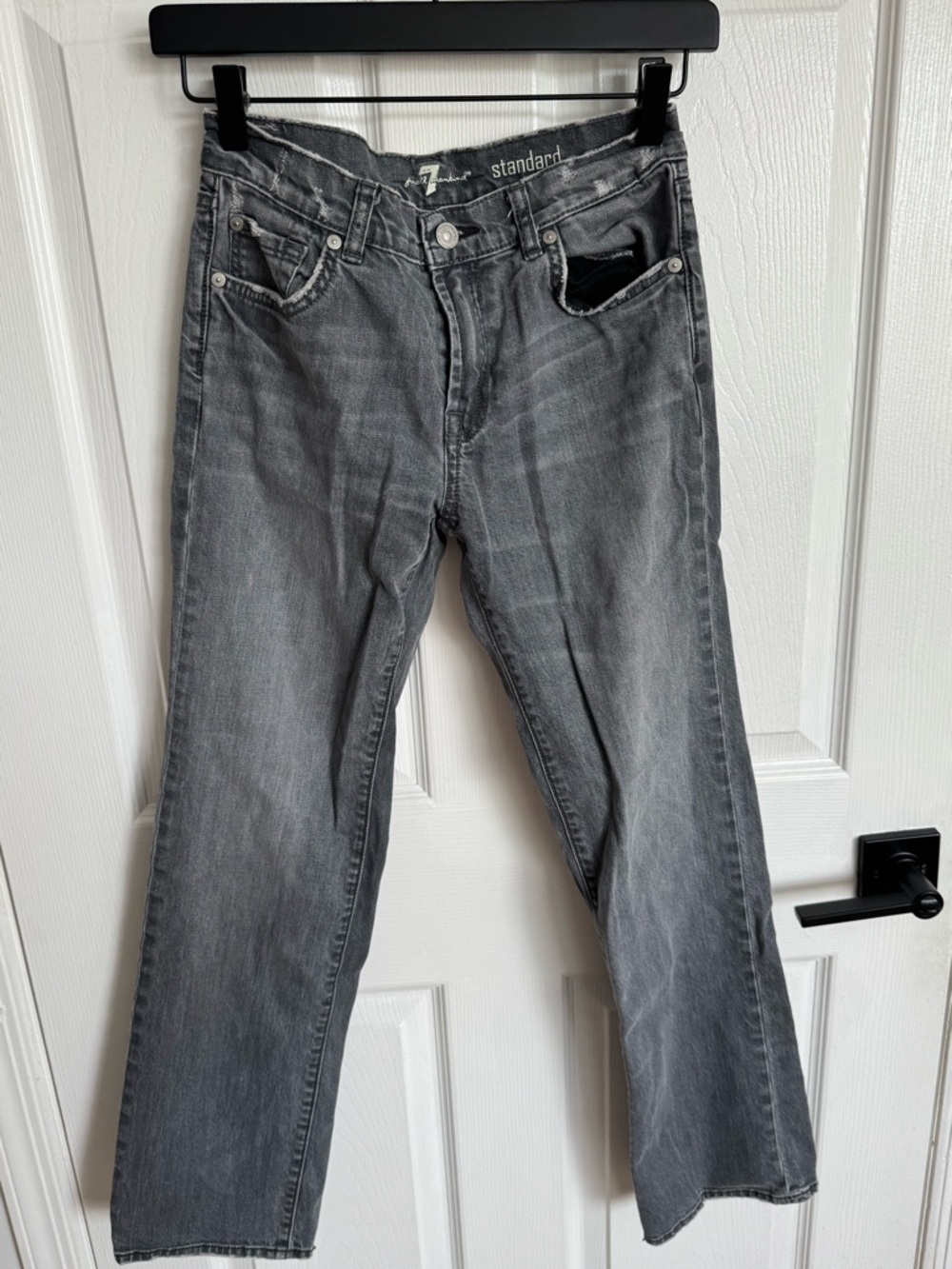 7 For All Mankind Grey Straight Leg Jeans Women’s Size 26 Standard Fit